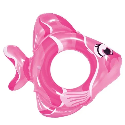 31" Pink Inflatable Fish Children's Swim Ring