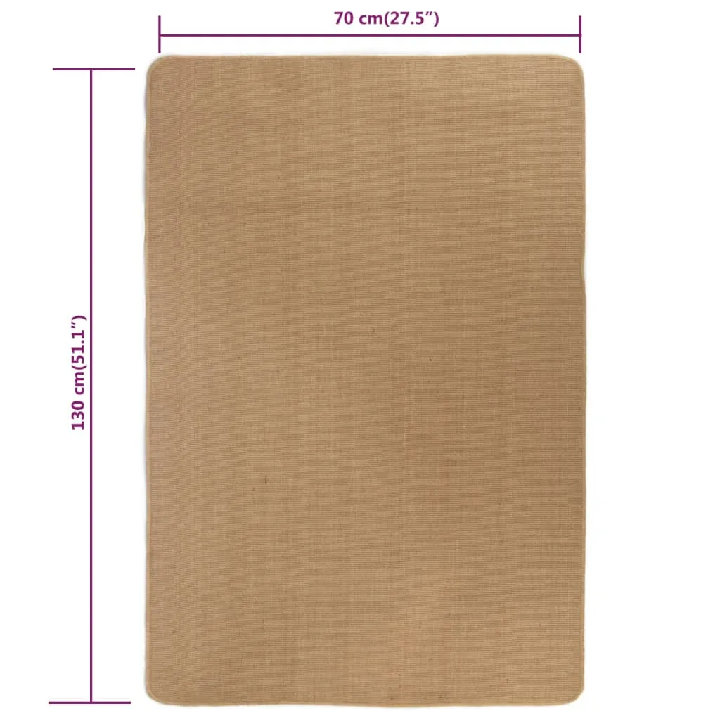 Area Rug Jute with Latex Backing 70x130 cm Natural