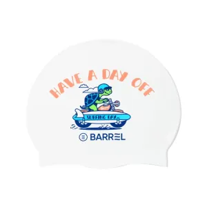 Barrel Riding Turtle Silicone Swim Cap-WHITE