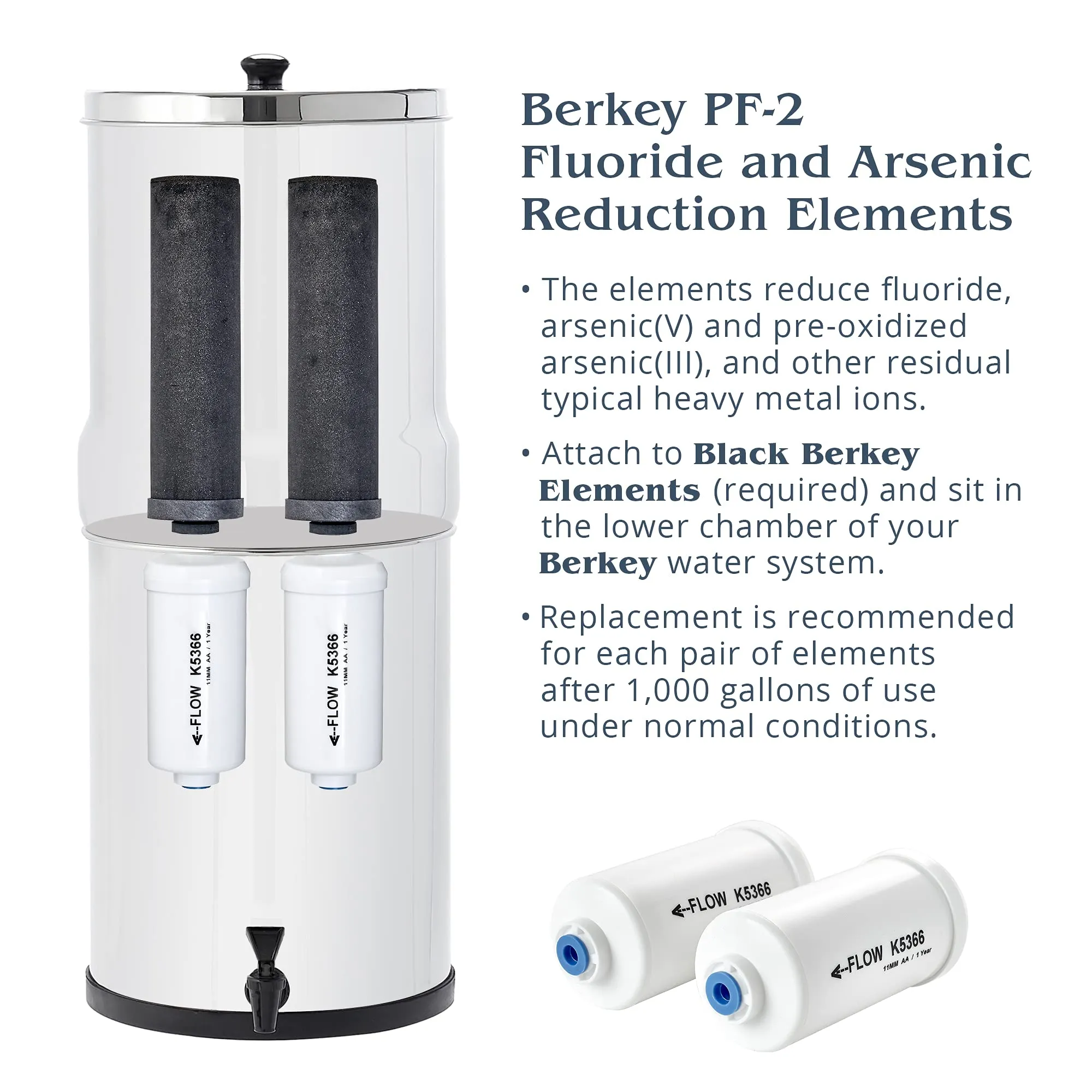 Berkey - PF-2 Fluoride and Arsenic Reduction Elements - 2 Pack