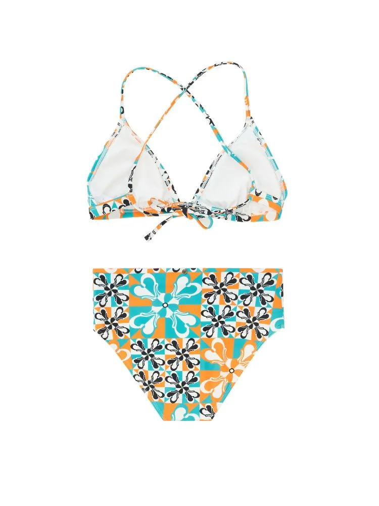 CHILLHANG Original Flower Print Bikini Set 2 Piece Swimsuit