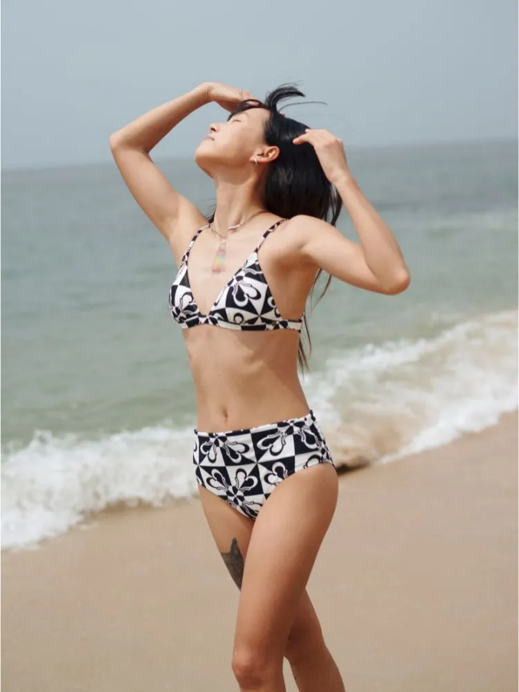 CHILLHANG Original Flower Print Bikini Set 2 Piece Swimsuit