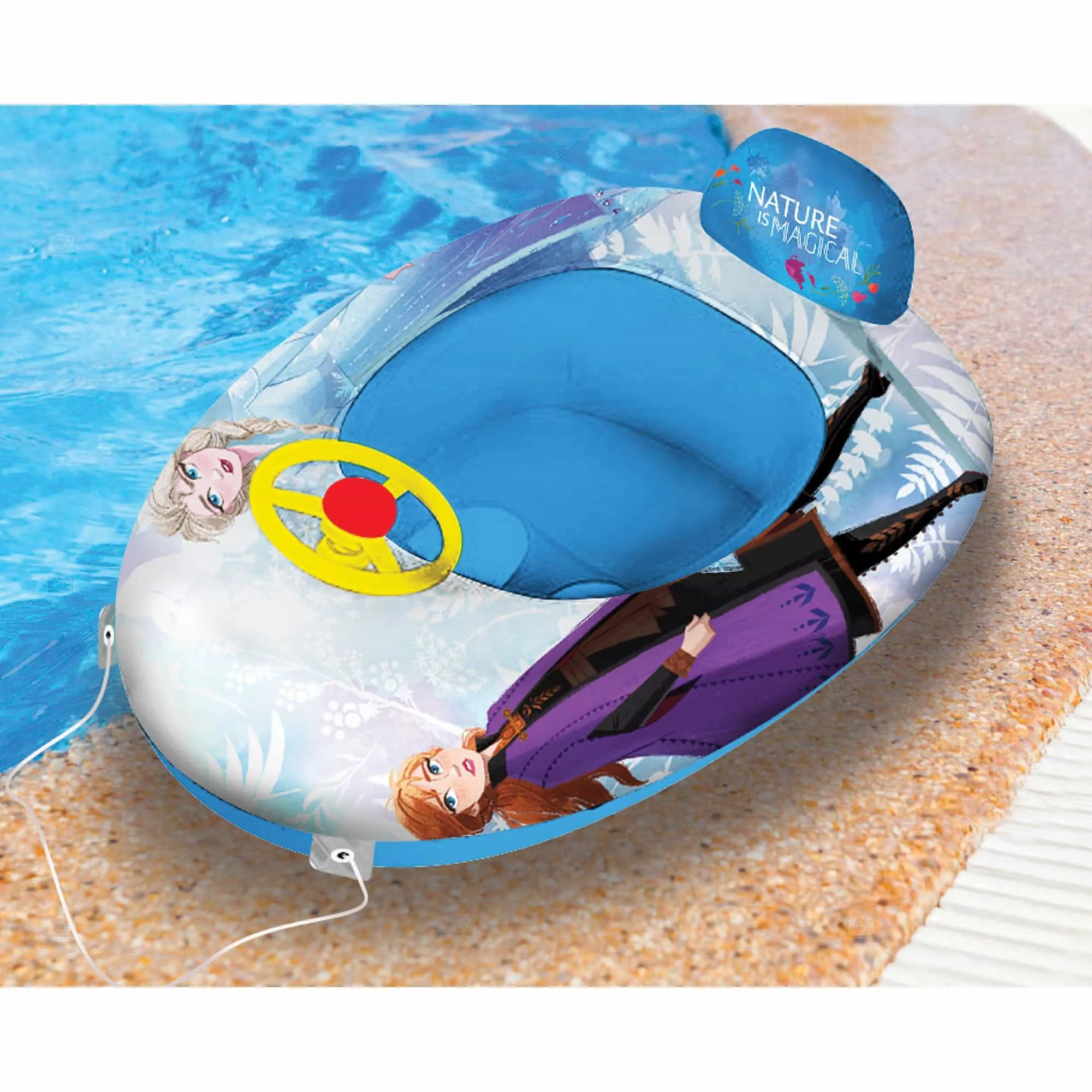 Disney Frozen Inflatable Swim Boats for Kids, Beach Floaties for Summer Swim Party, Leakage Proof Valve Design || 3-8 Years