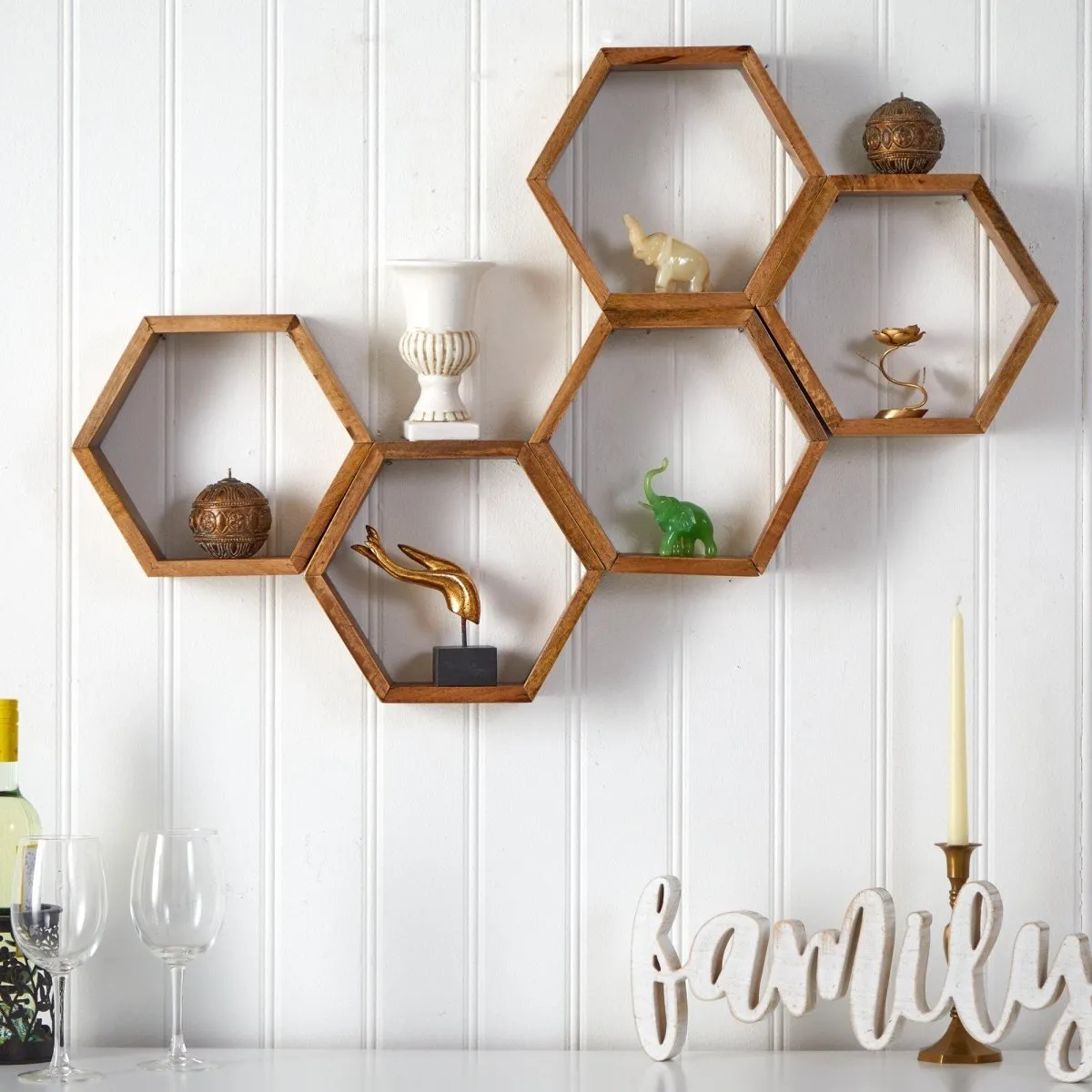 Honeycomb Floating Shelf for Plants: Modern & Functional Décor