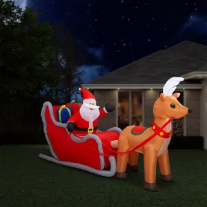 Inflatable Jumbo Santa Sleigh with Reindeer (300cm)