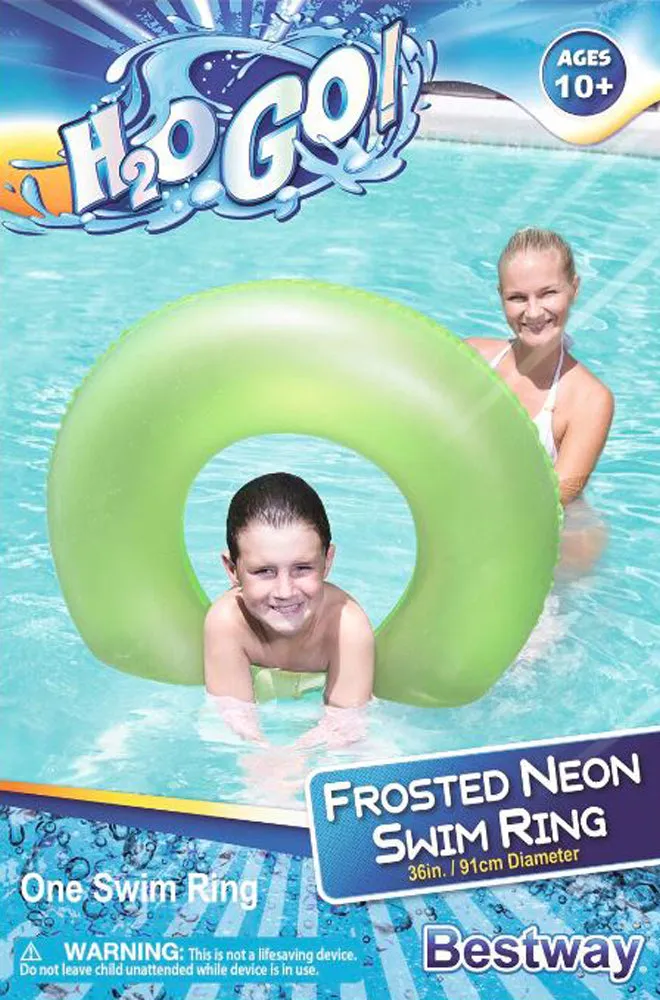 Inflatables and Floats Bestway 36" Frosted Neon Swim Ring, Age 10 