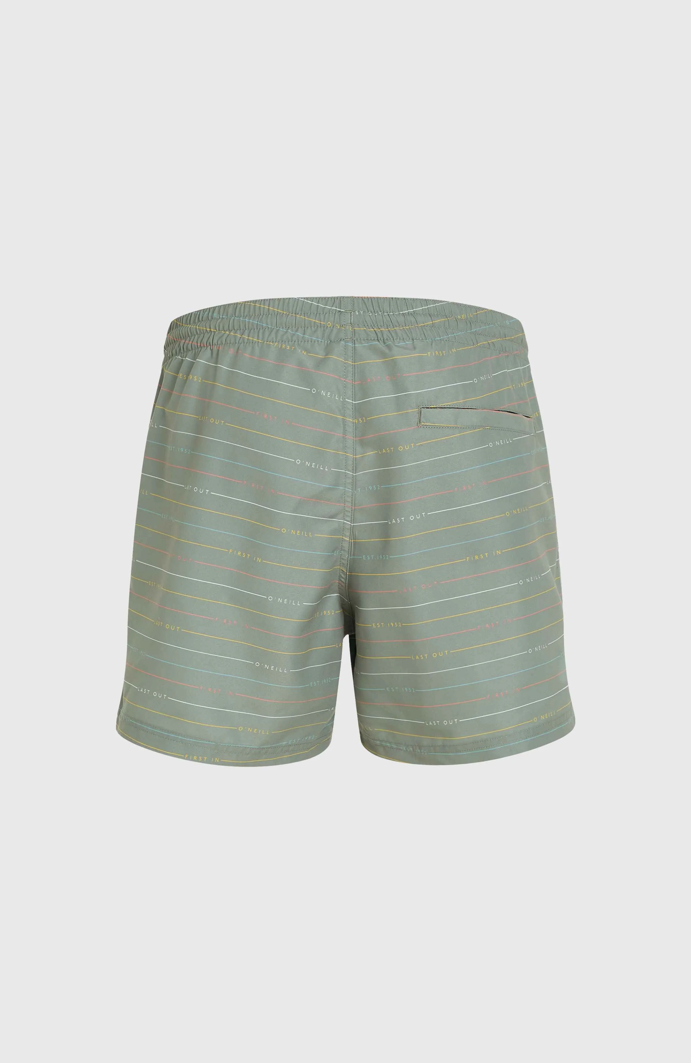 Jack O'Neill Cali First 15" Swim Shorts | Green First Name Stripe