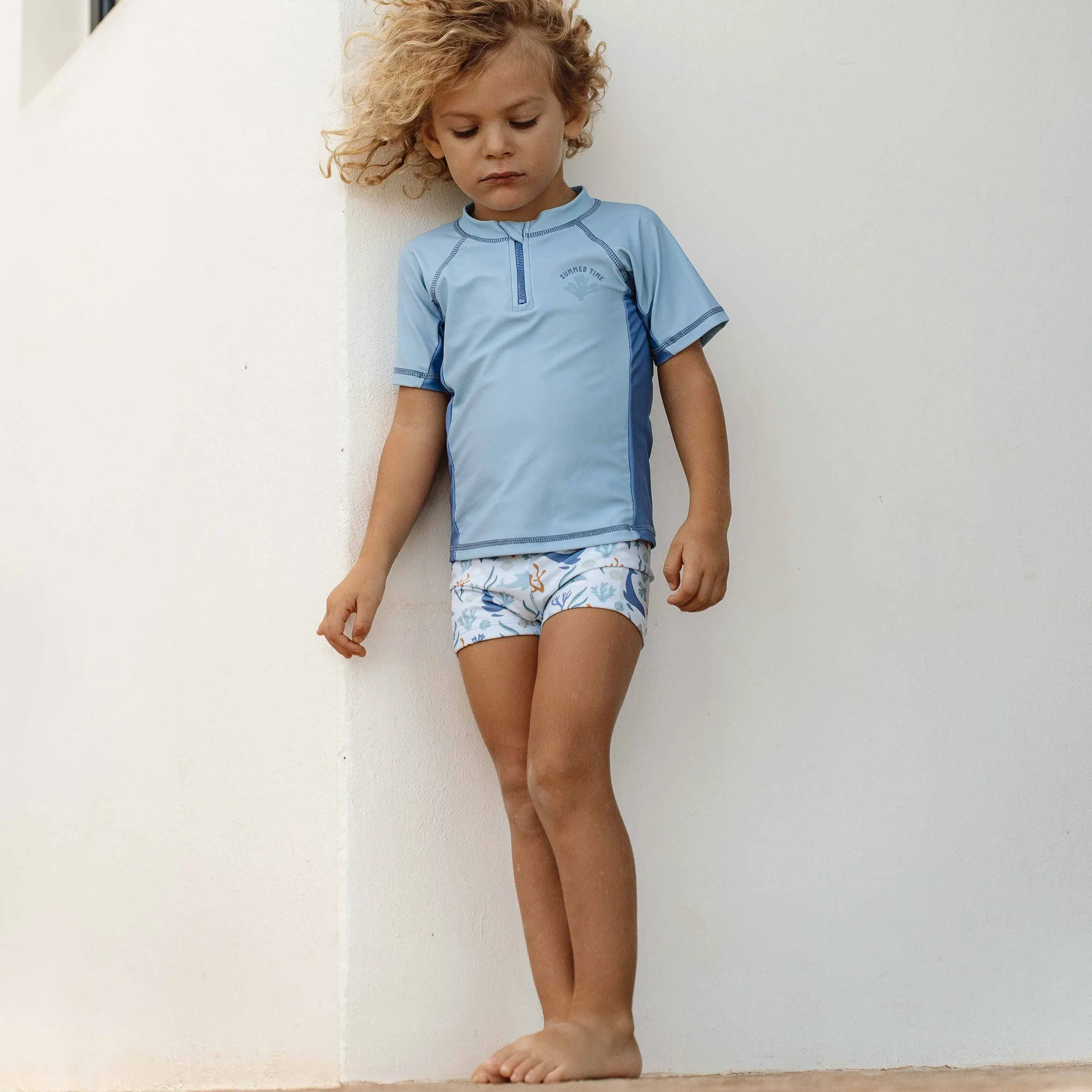 Little Dutch Short-Sleeve Rash Vest - Blue Whale