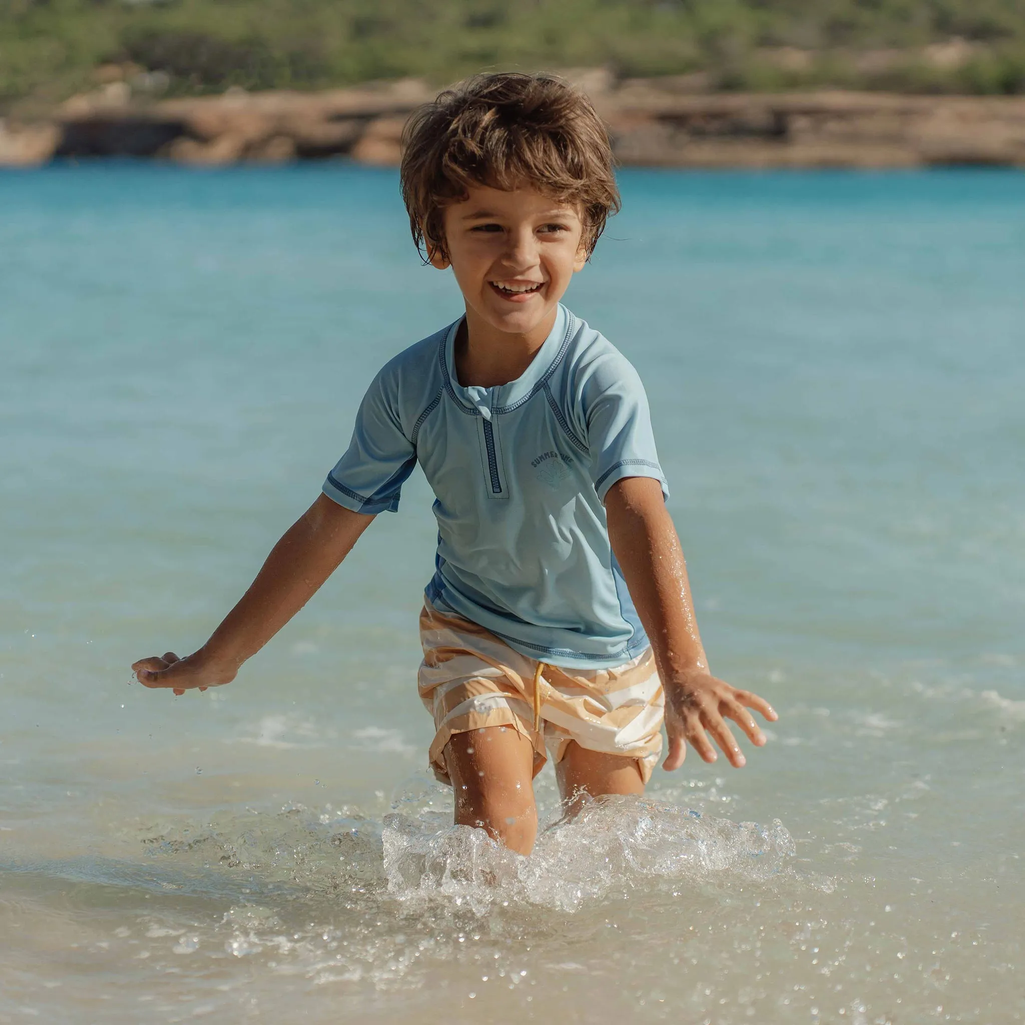 Little Dutch Short-Sleeve Rash Vest - Blue Whale