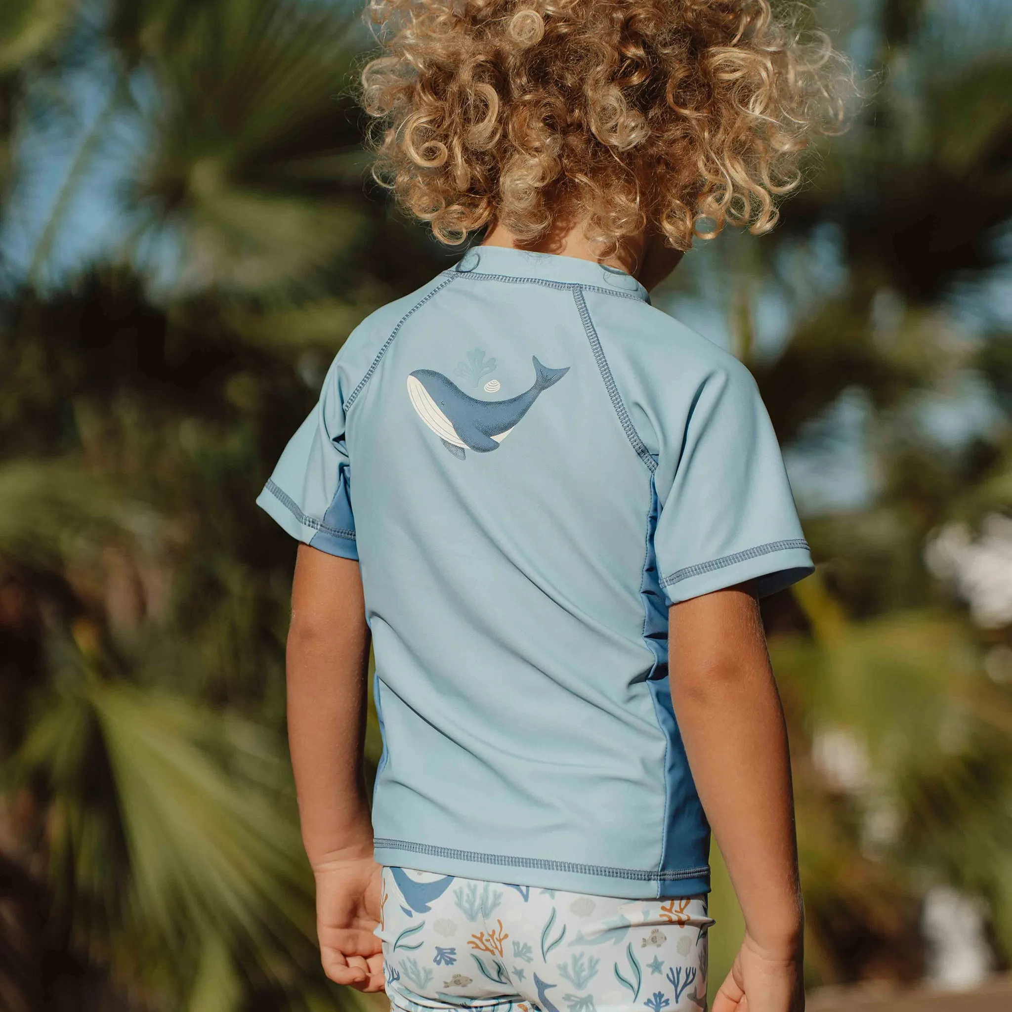 Little Dutch Short-Sleeve Rash Vest - Blue Whale