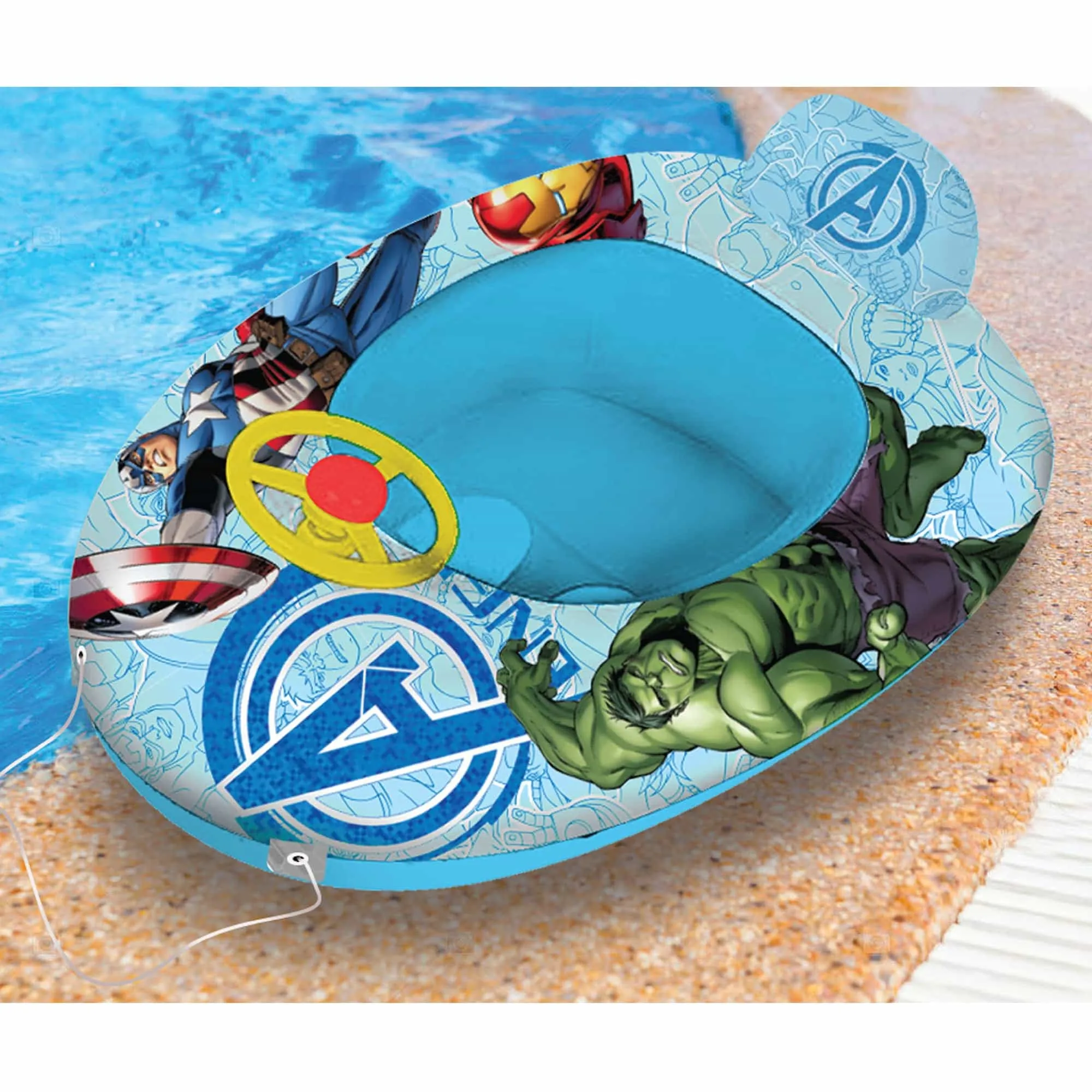 Marvel Avengers Inflatable Swim Boats for Kids, Beach Floaties for Summer Swim Party, Leakage Proof Valve Design || 3-8 Years