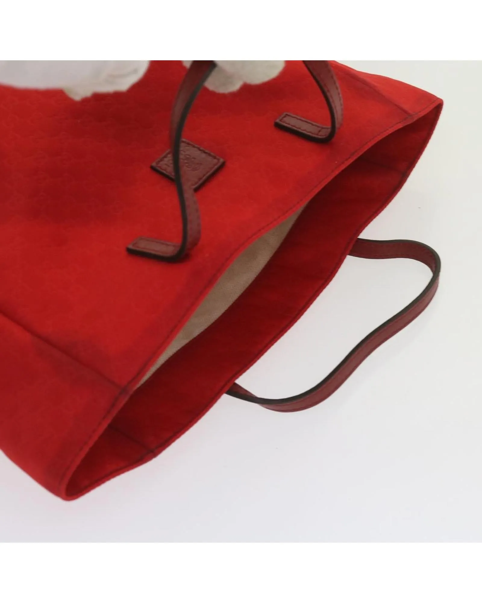 Micro GG Canvas Tote Bag in Red Nylon