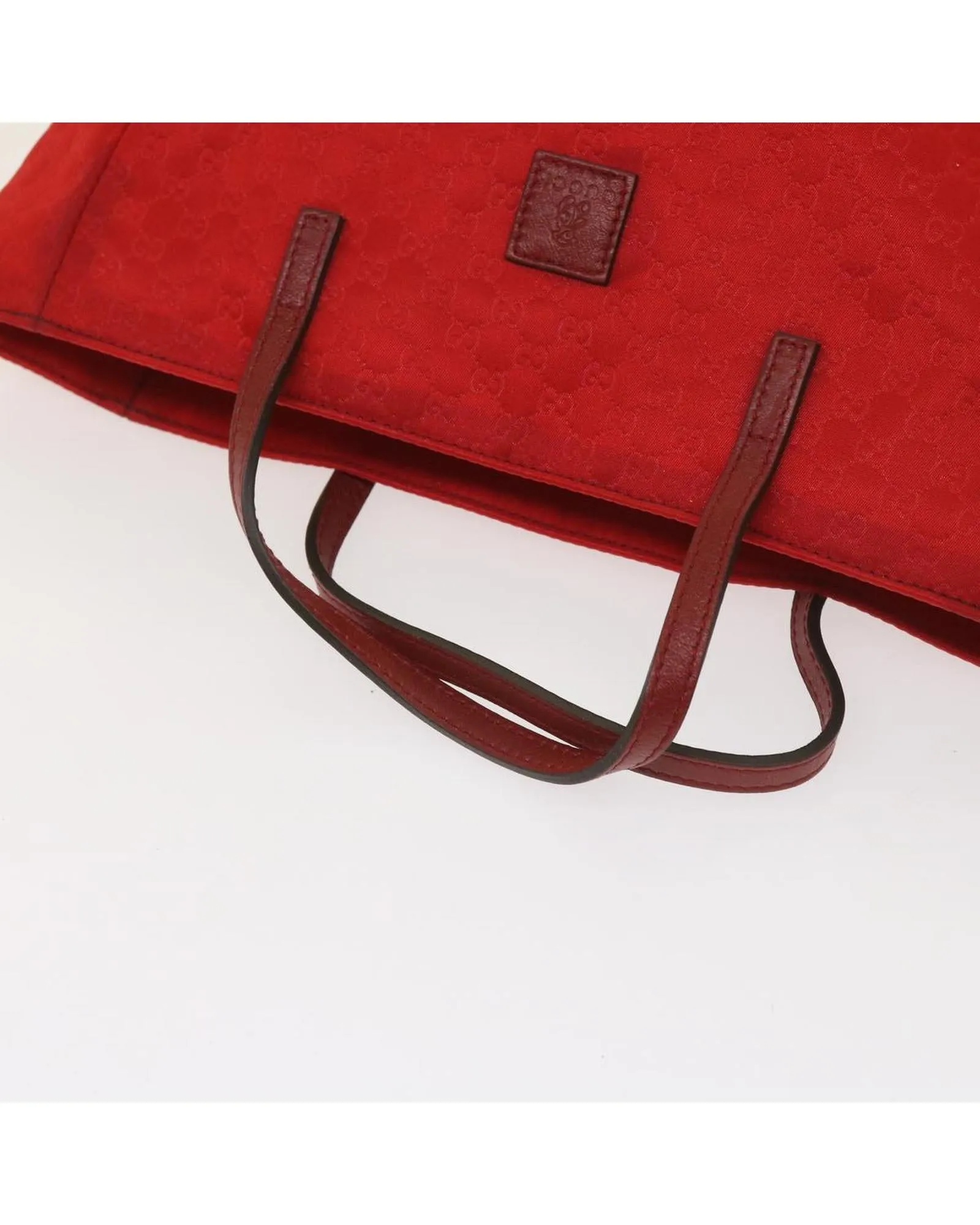 Micro GG Canvas Tote Bag in Red Nylon