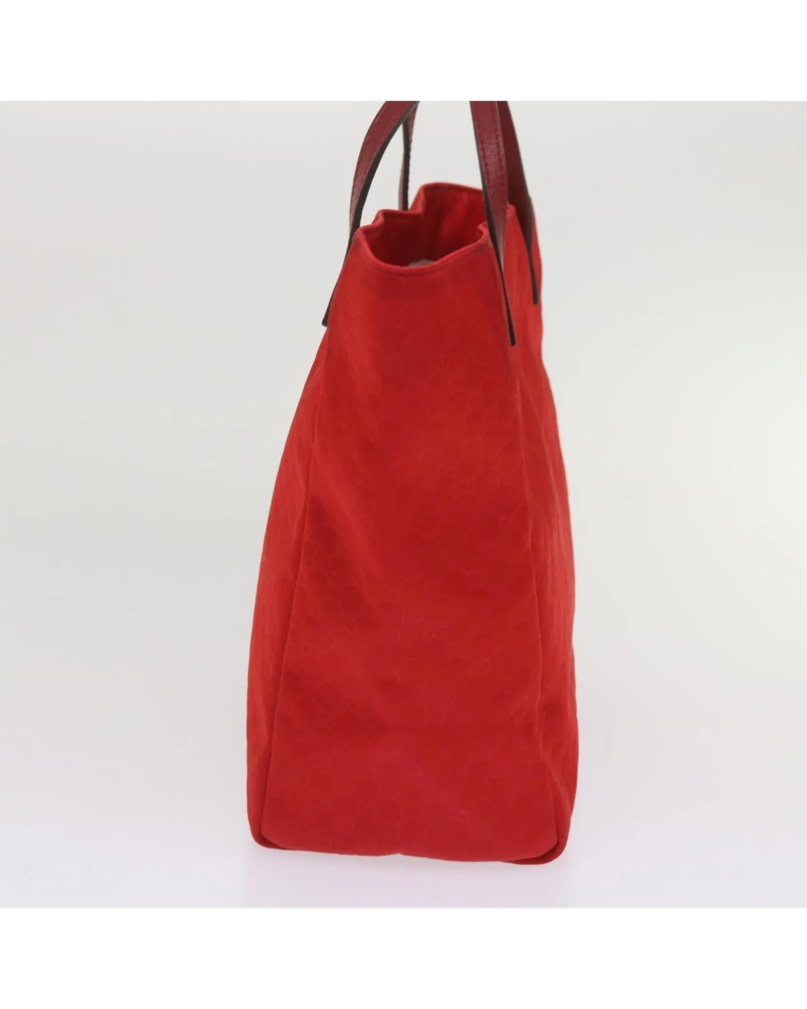 Micro GG Canvas Tote Bag in Red Nylon