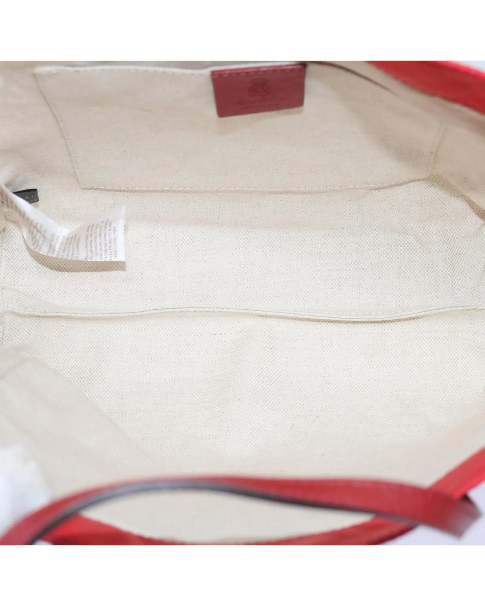 Micro GG Canvas Tote Bag in Red Nylon