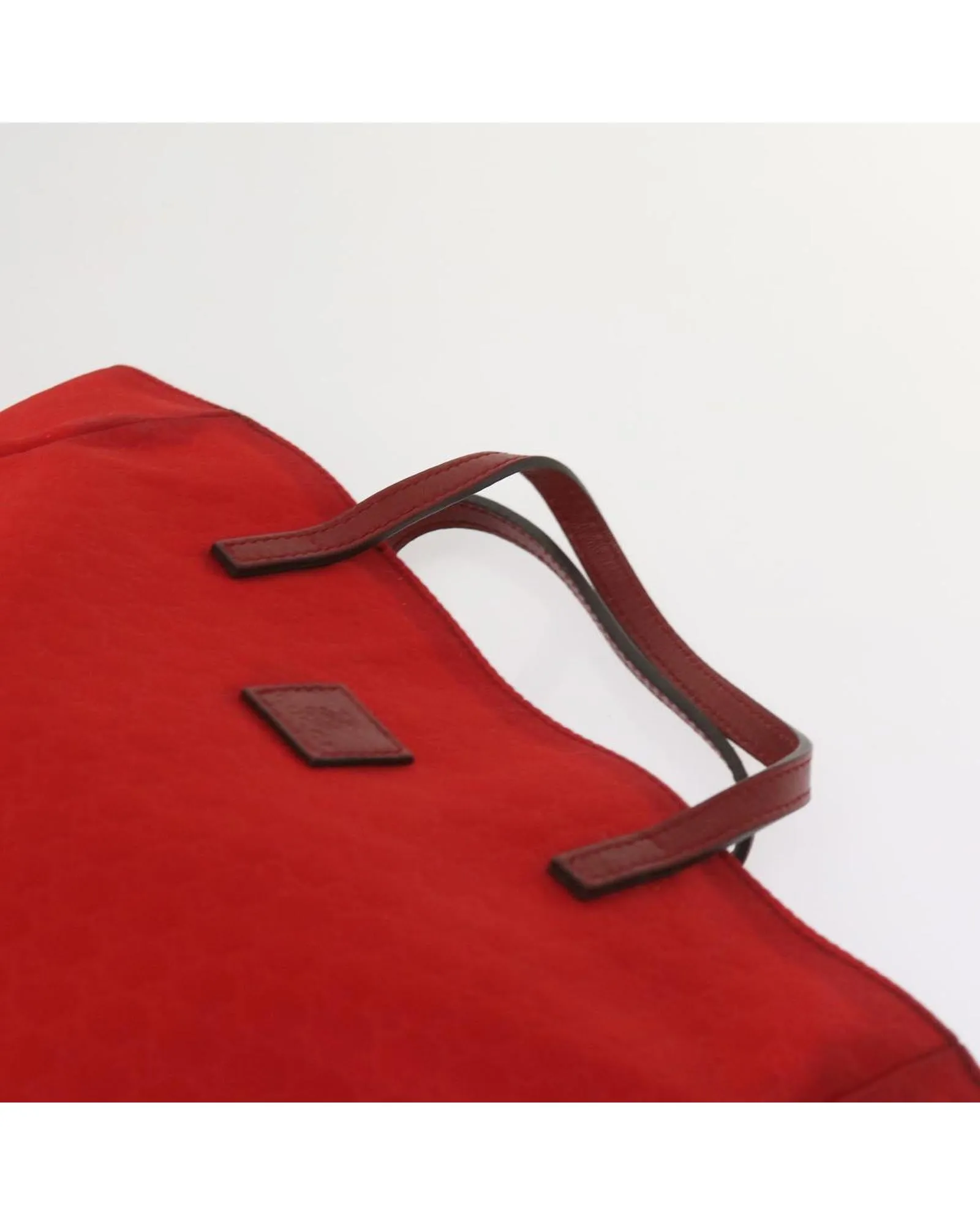 Micro GG Canvas Tote Bag in Red Nylon