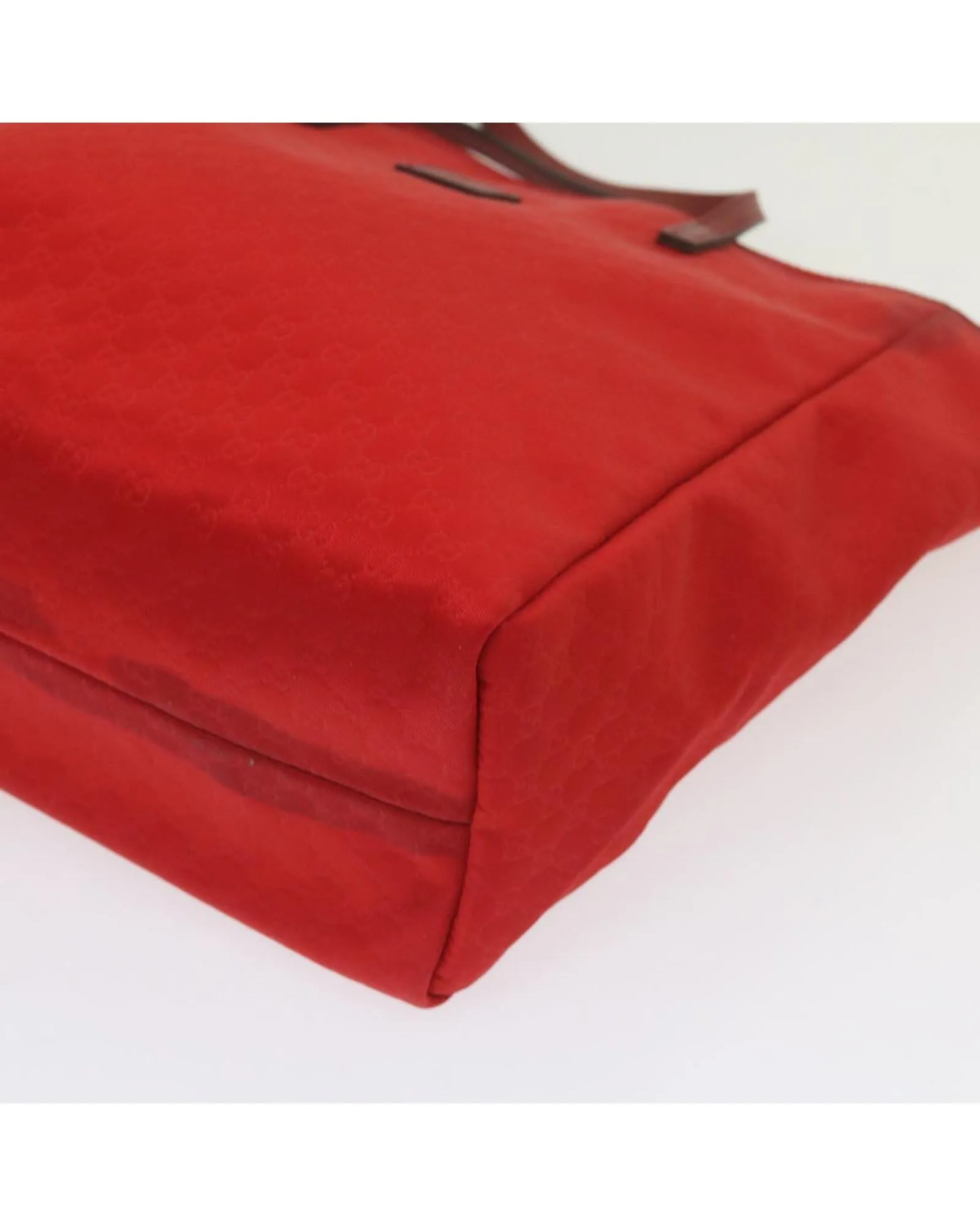 Micro GG Canvas Tote Bag in Red Nylon