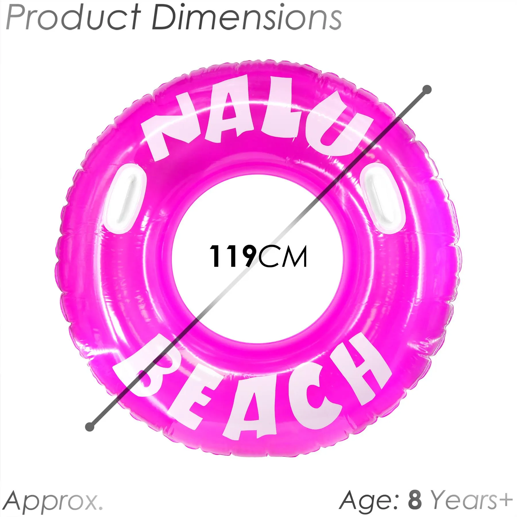 Nalu Pink Turbo Tyre Ring With Handles 47"