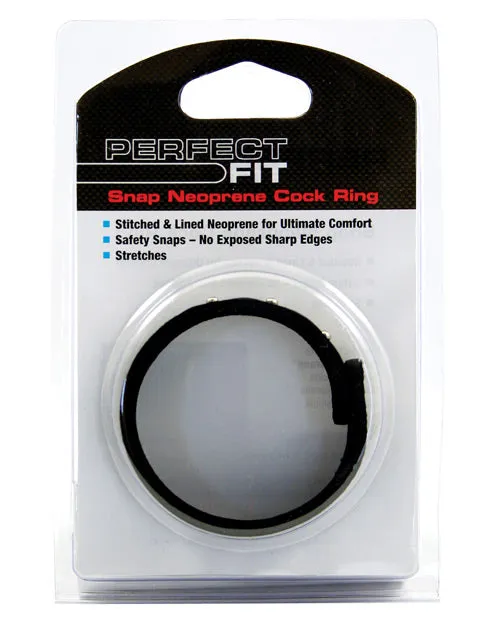 Perfect Fit Neoprene Snap Cock Ring - Black