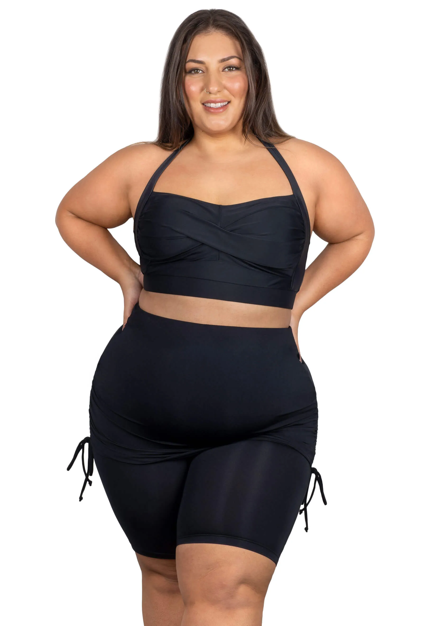 Plus Size Anti-Chafing Swim Skirt and Bikini Set