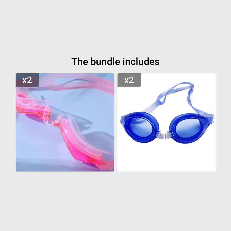 Premium Adult Swim Goggles with Nose Clip  Ear Plugs