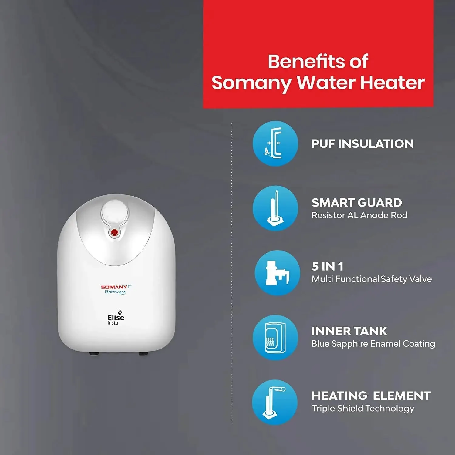 Somany Elise DG 15ltrs Water Heater