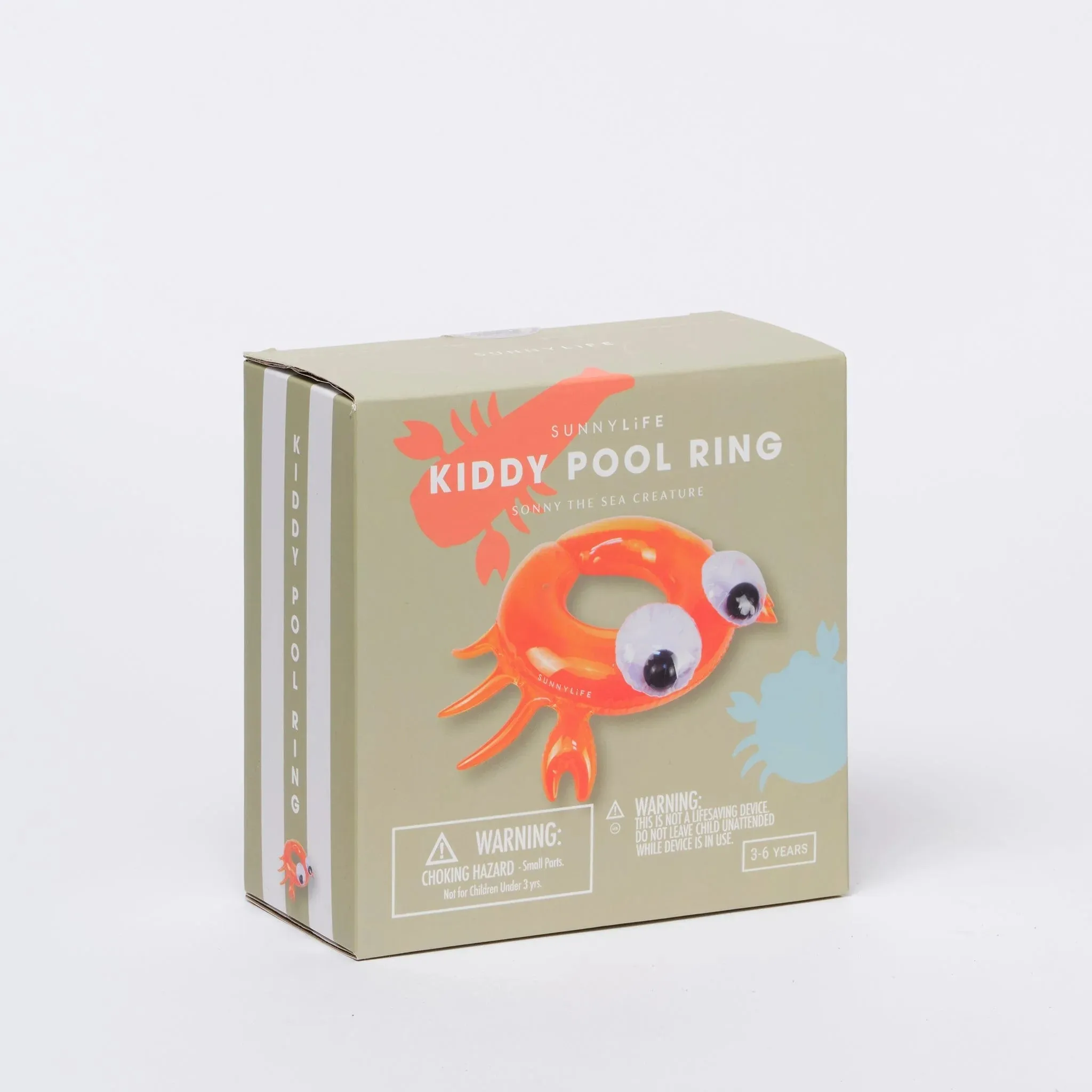 Sunnylife: Kiddy Pool Ring Sonny the Sea Creature Neon Orange