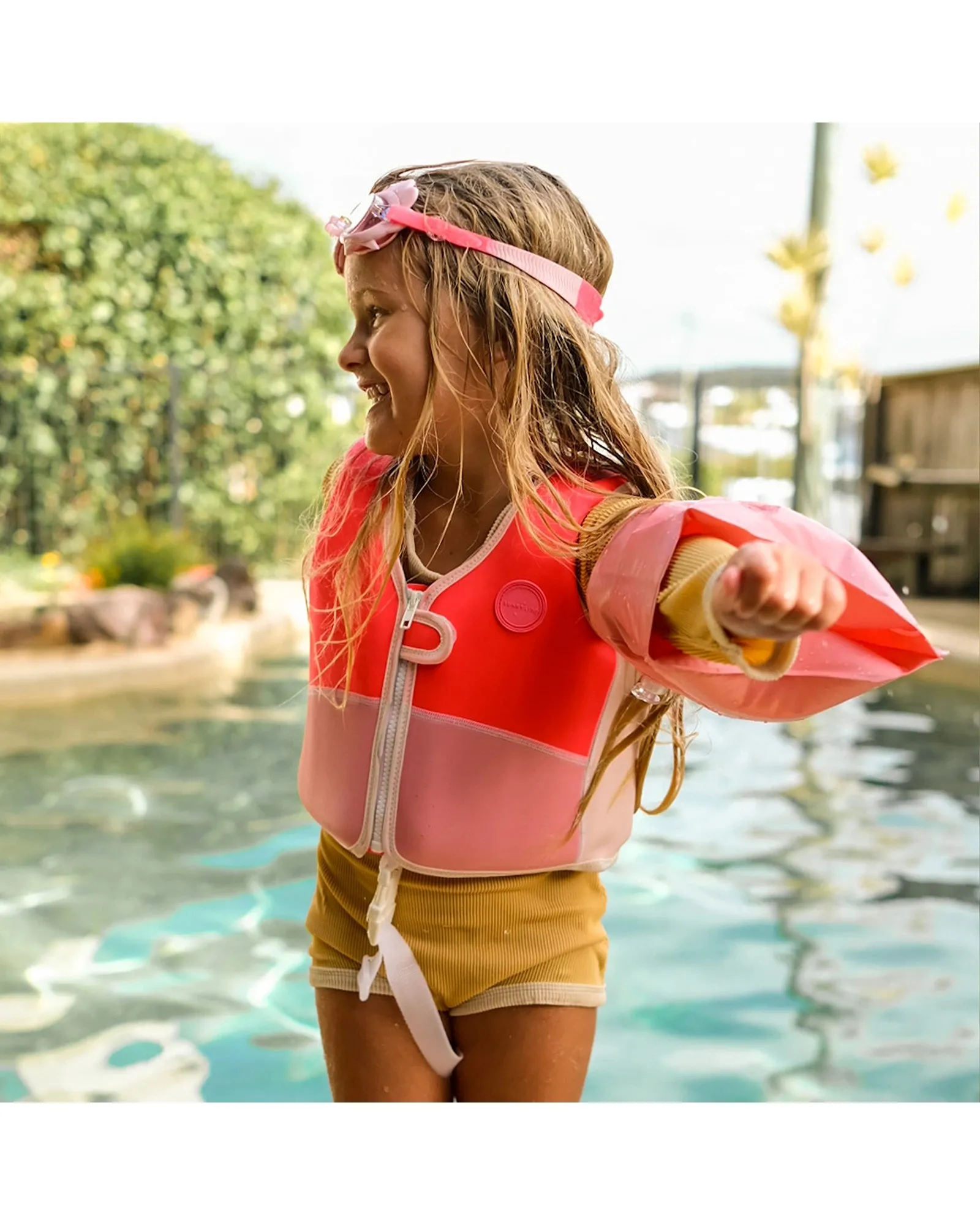 Sunnylife Melody the Mermaid Swim Vest 1-2 Neon Strawberry