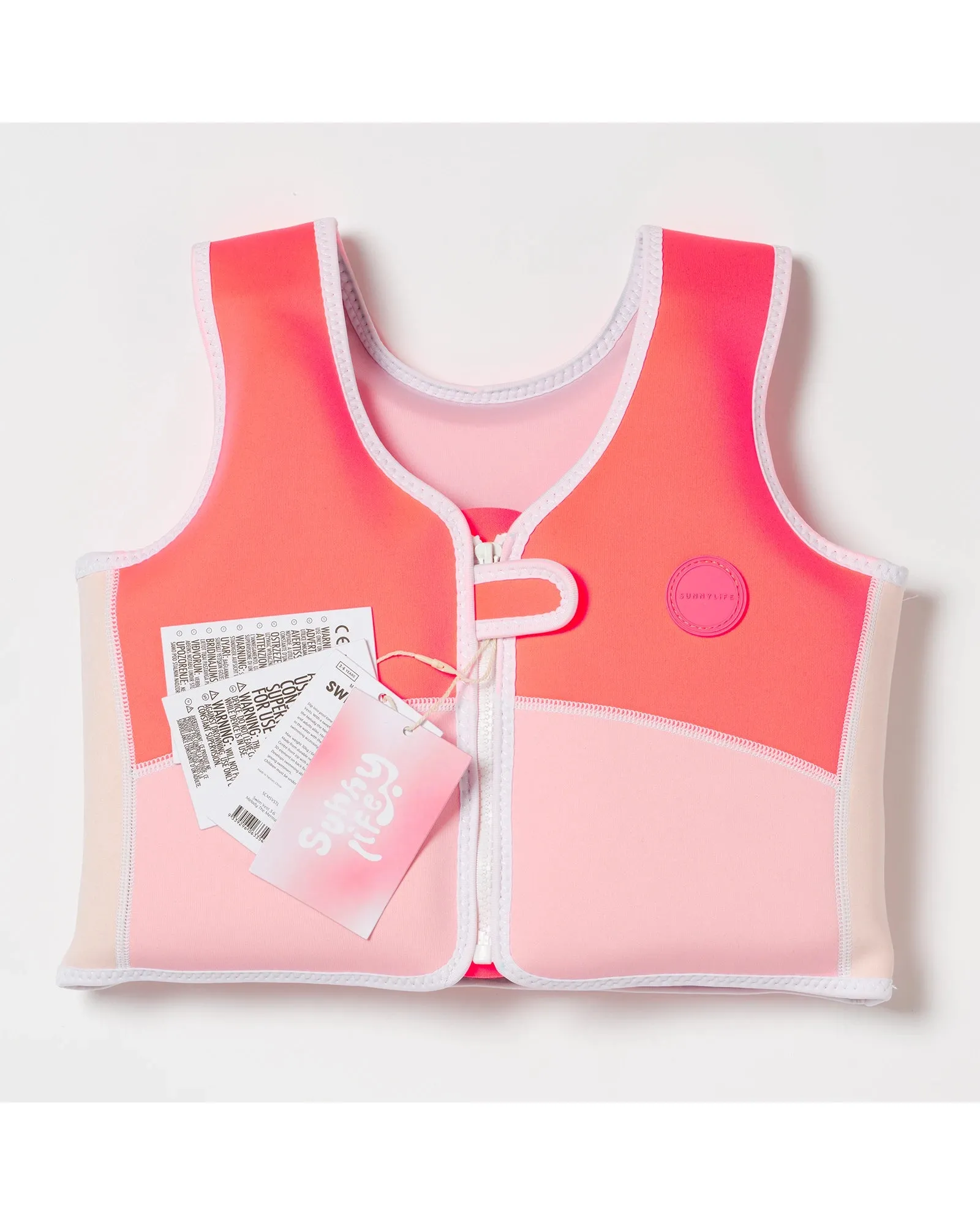 Sunnylife Melody the Mermaid Swim Vest 3-6 Neon Strawberry