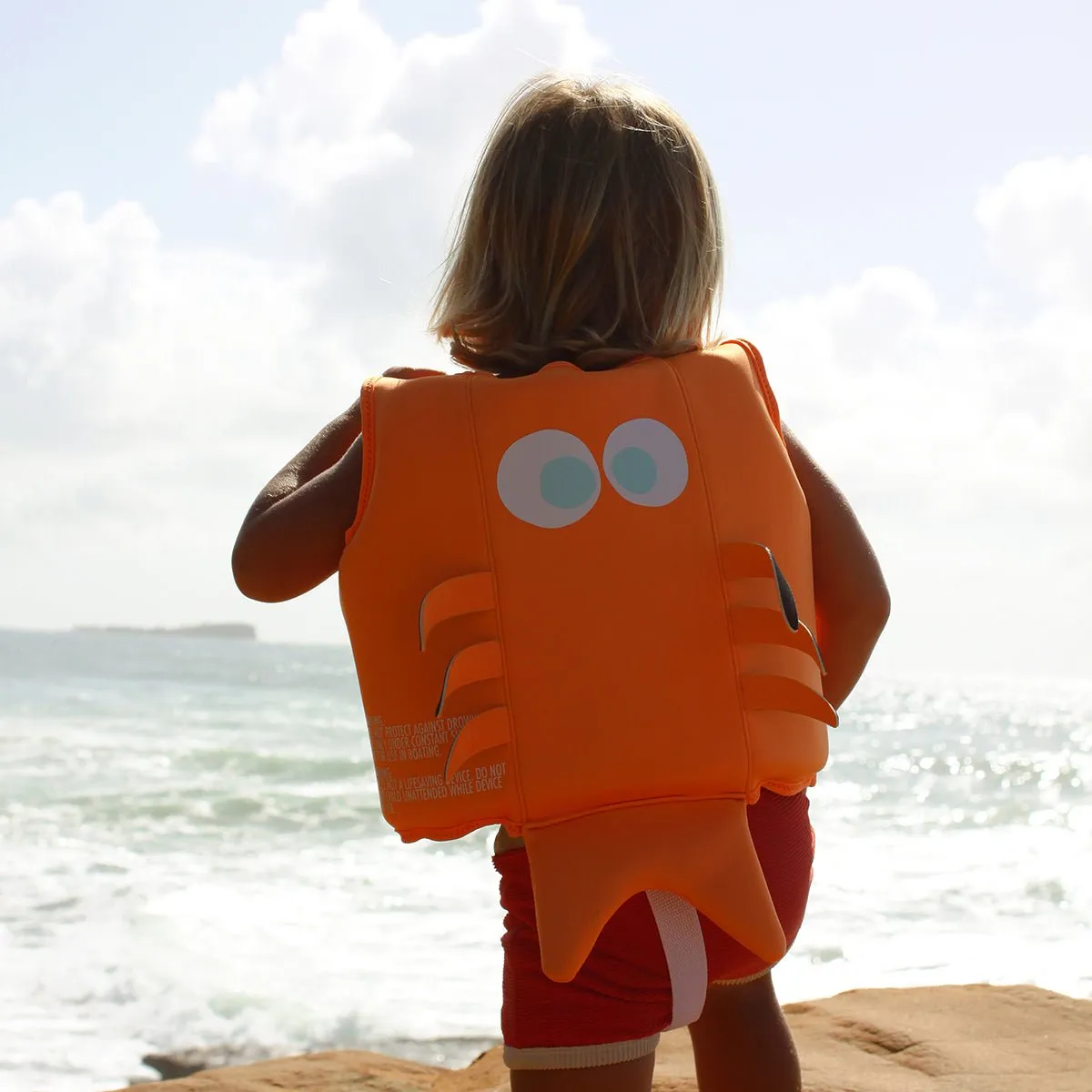 SUNNYLiFE Orange Color Swim Vest 2-3 Sonny the Sea Creature