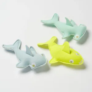 SUNNYLiFE Salty the Shark Dive Buddies Aqua Neon Yellow Set of 3