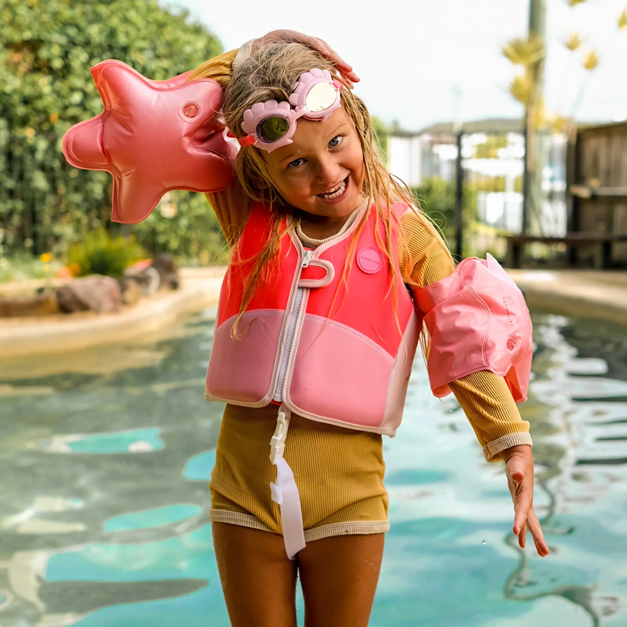 Swim Vest 2-3 | Melody the Mermaid Neon Strawberry