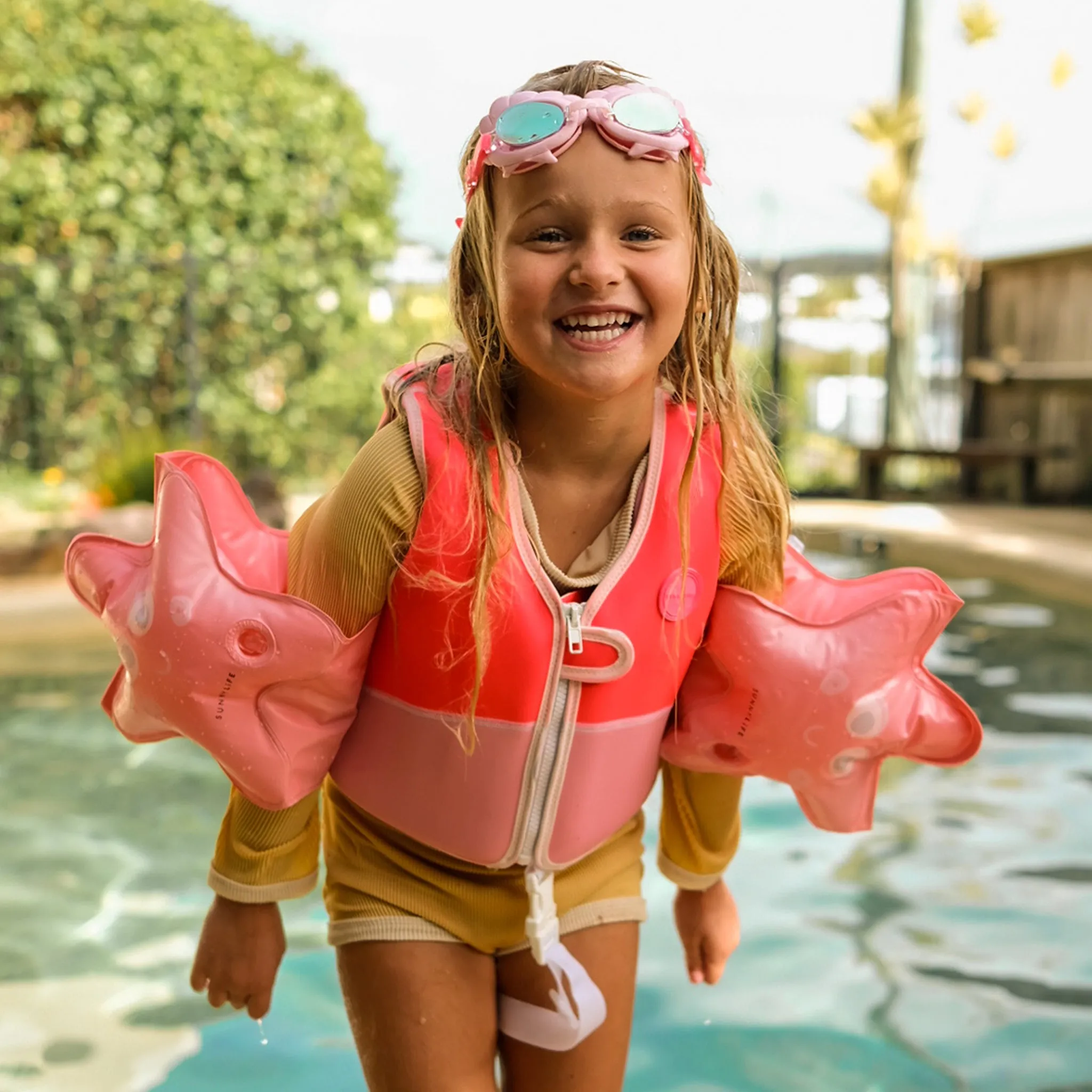 Swim Vest 2-3 | Melody the Mermaid Neon Strawberry