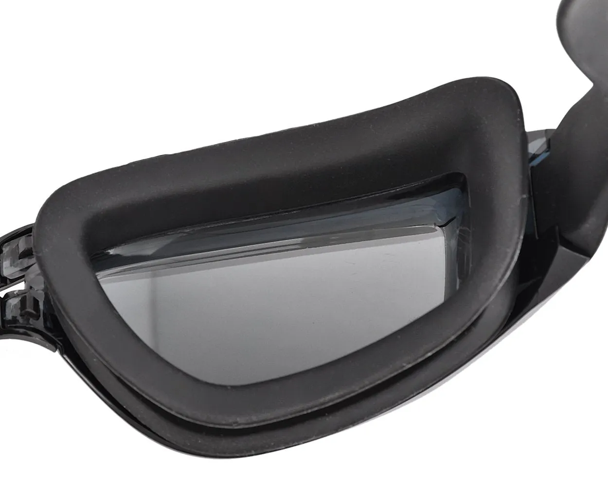 Swimming Goggles with Anti-fog Mirror Lens and Case - Black