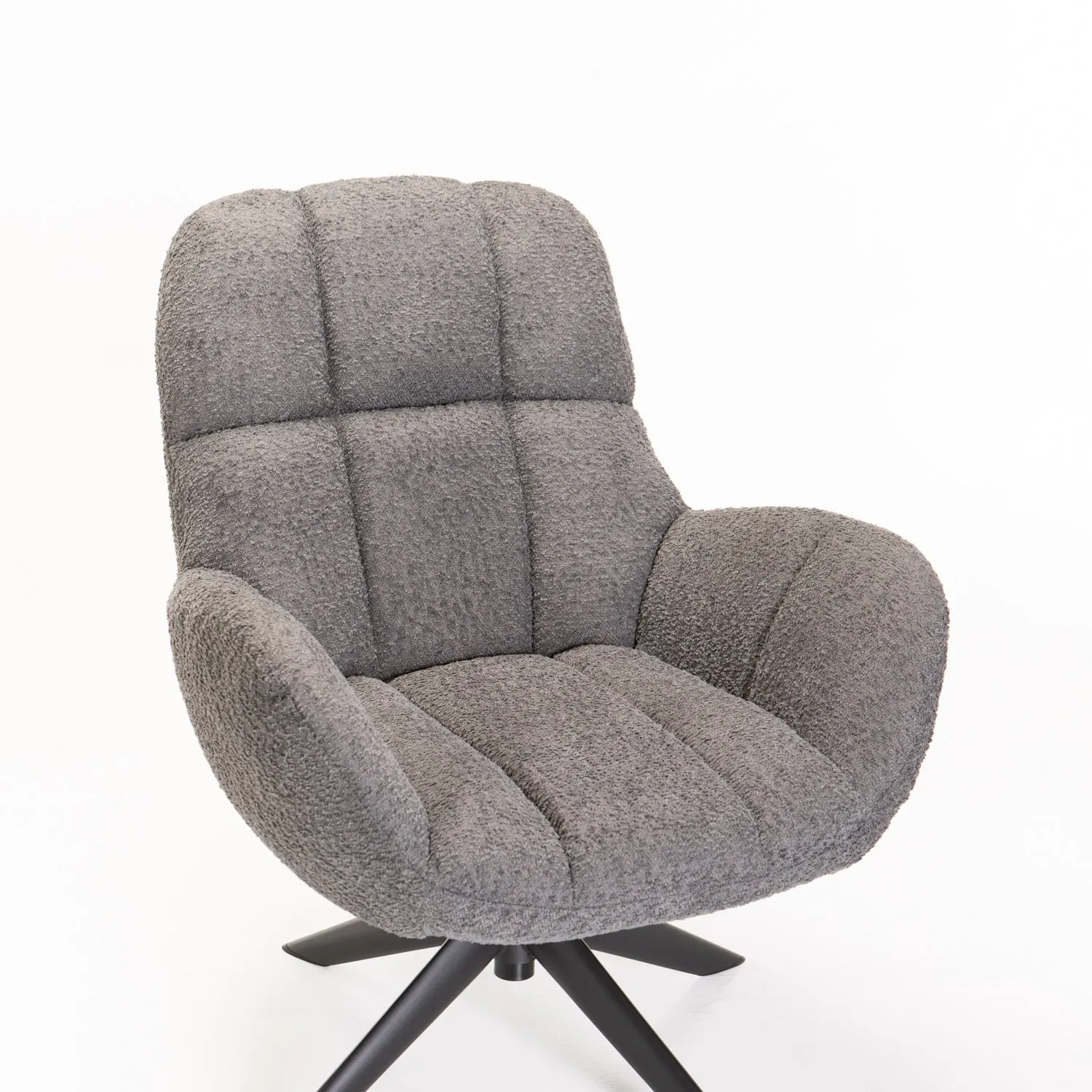 TEAGAN BOUCLÉ FABRIC SWIVEL CHAIR