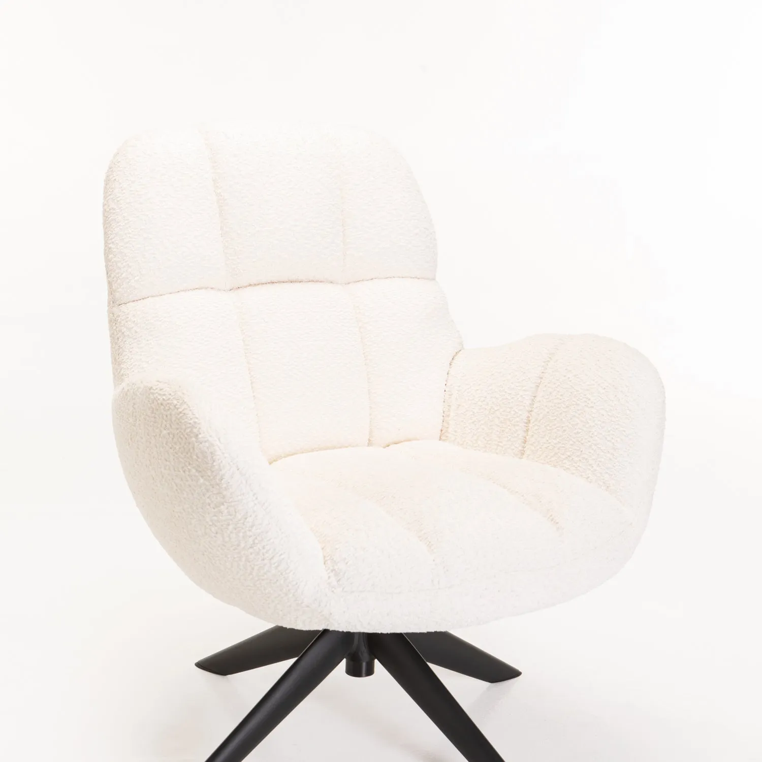 TEAGAN BOUCLÉ FABRIC SWIVEL CHAIR