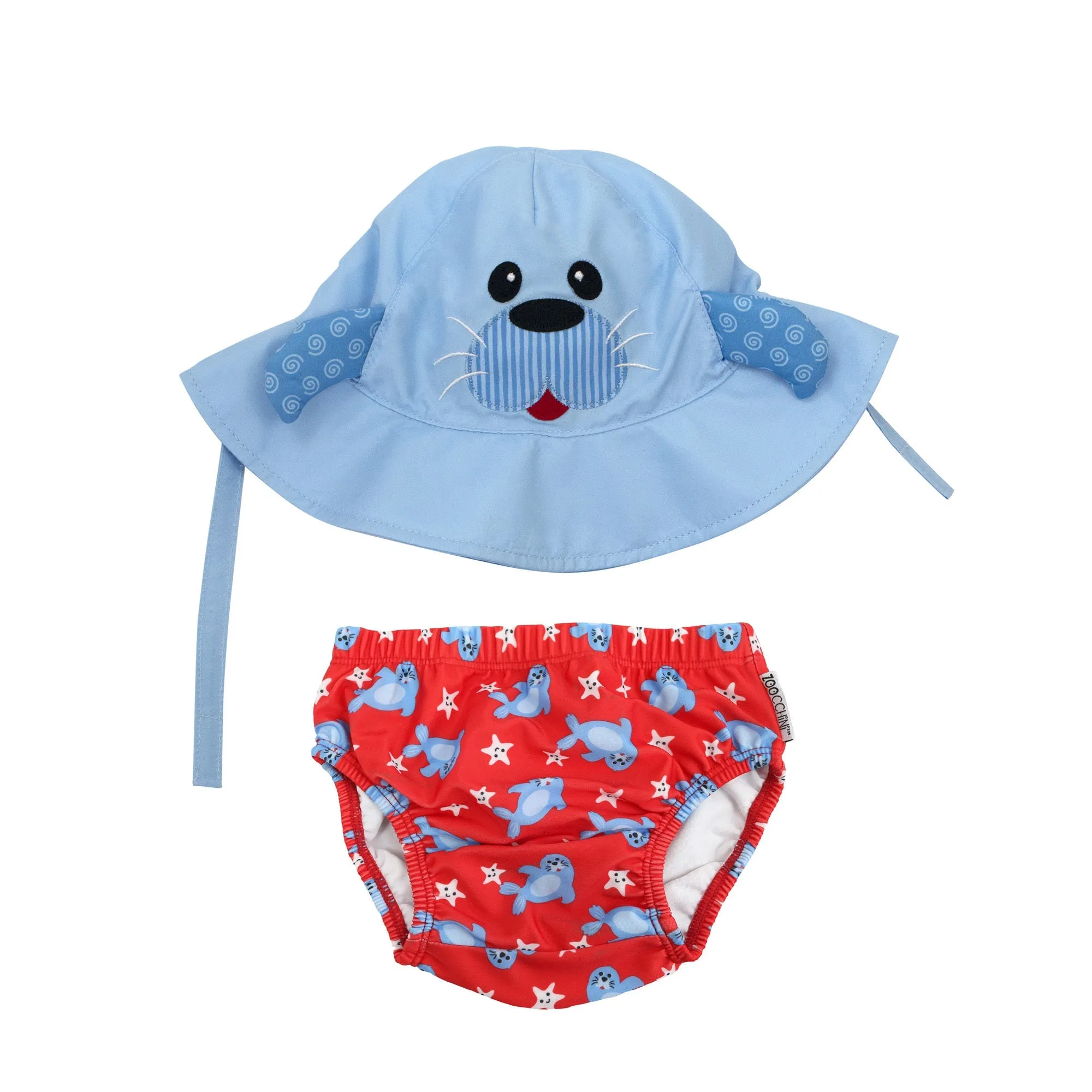 UPF50  Baby Swim Diaper & Sun Hat Set - Sunny the Seal