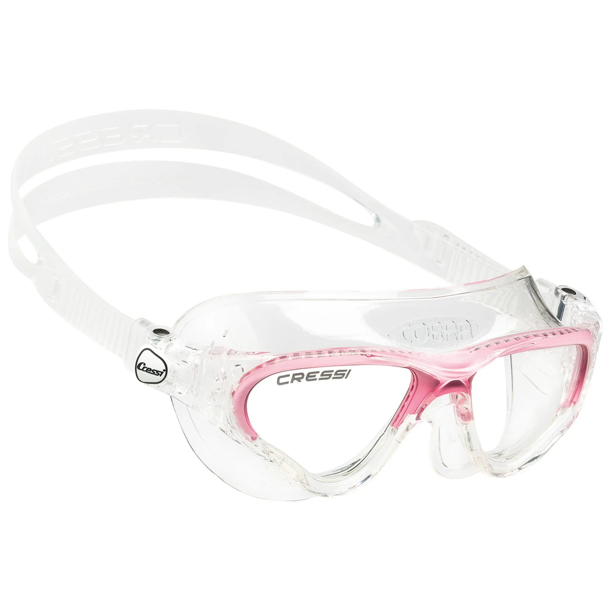 Used Cressi Cobra Swim Mask - Clear/Pink