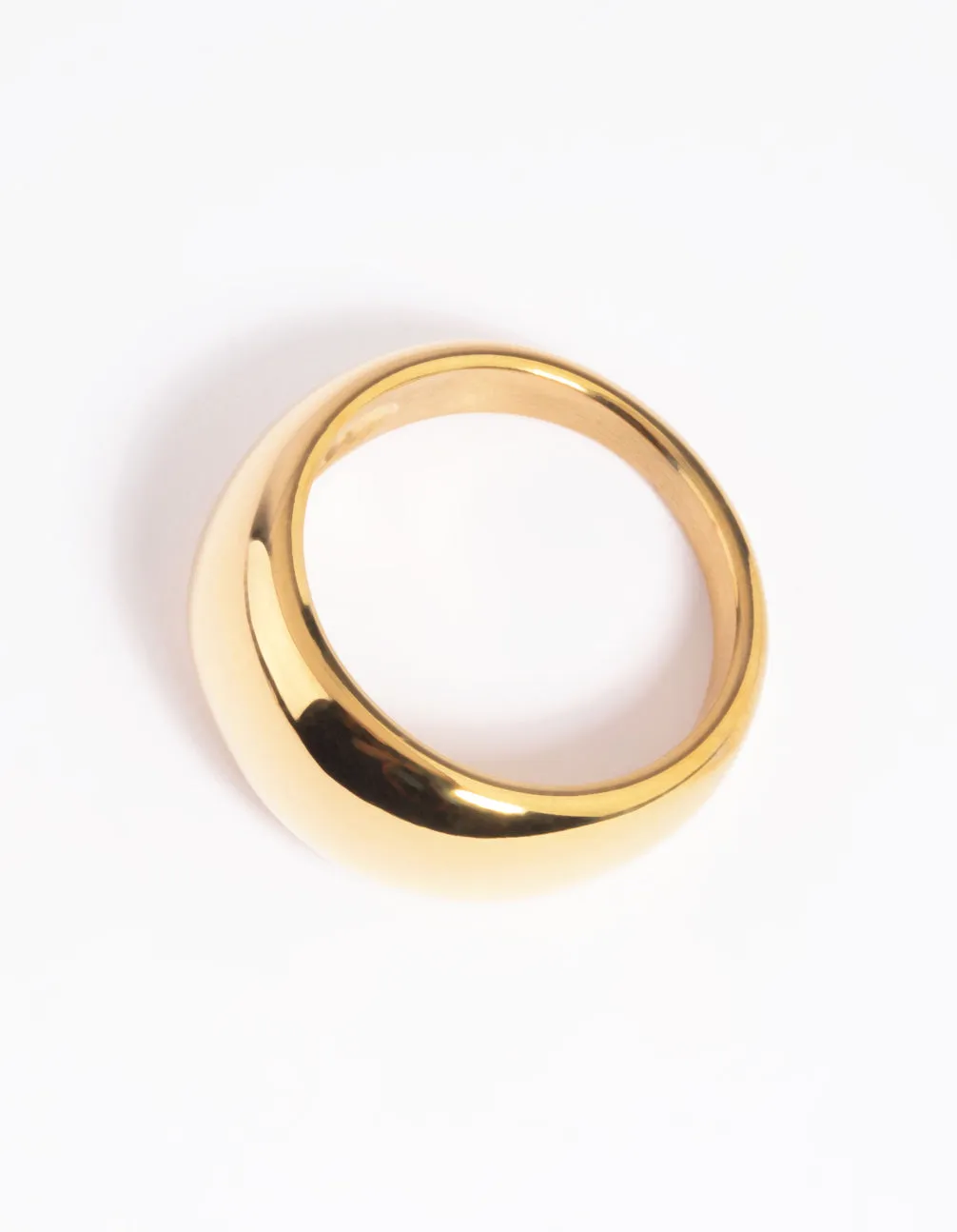 Waterproof Gold Plated Stainless Steel Dome Ring